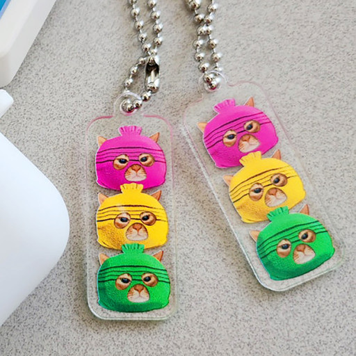 Cover Cat 커버캣 삼색때타월 고양이 키링 아이디어스