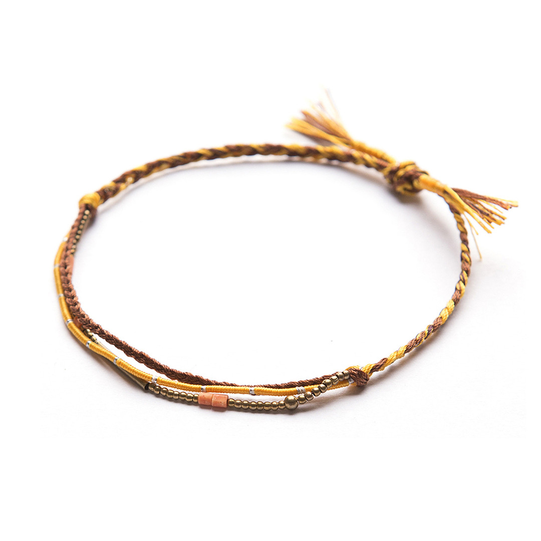 Harmony 1 YELLOW / handmade thread wish bracelet