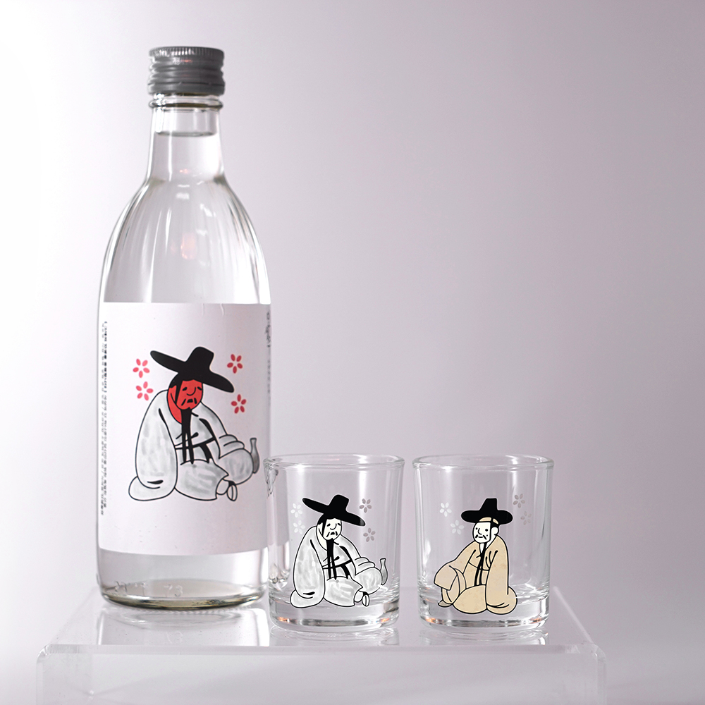 Kim Hong-do Color-Changing Soju Glass & Beer Glass 4p Gift Set