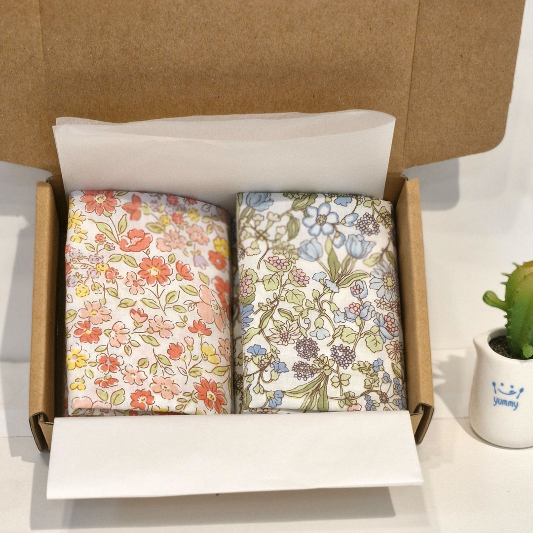 [Delicate Floral] 🩷 (1+1) Subtle Small Floral Cotton Voile Handkerchief ...