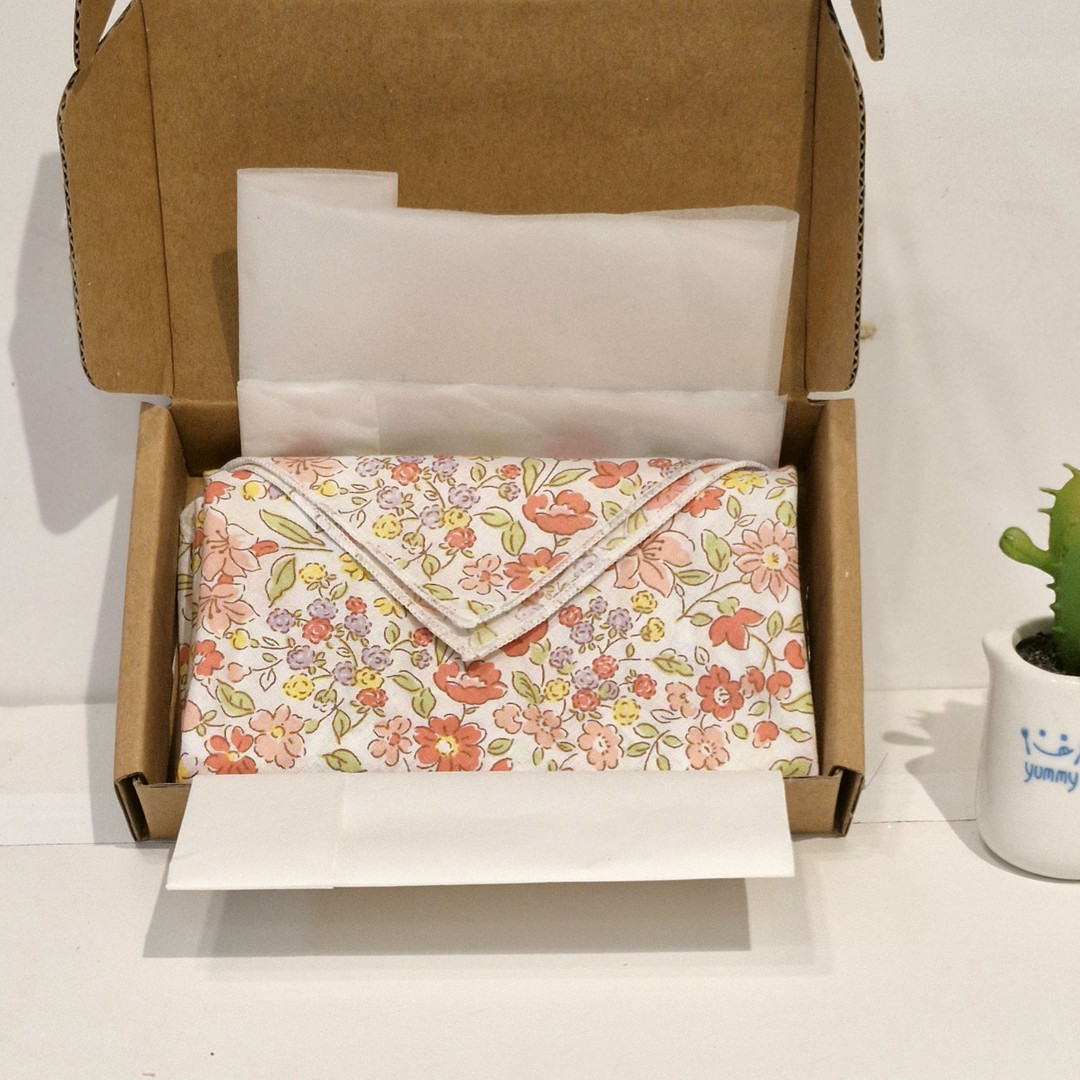 [Delicate Floral] 🩷 (1+1) Subtle Small Floral Cotton Voile Handkerchief ...