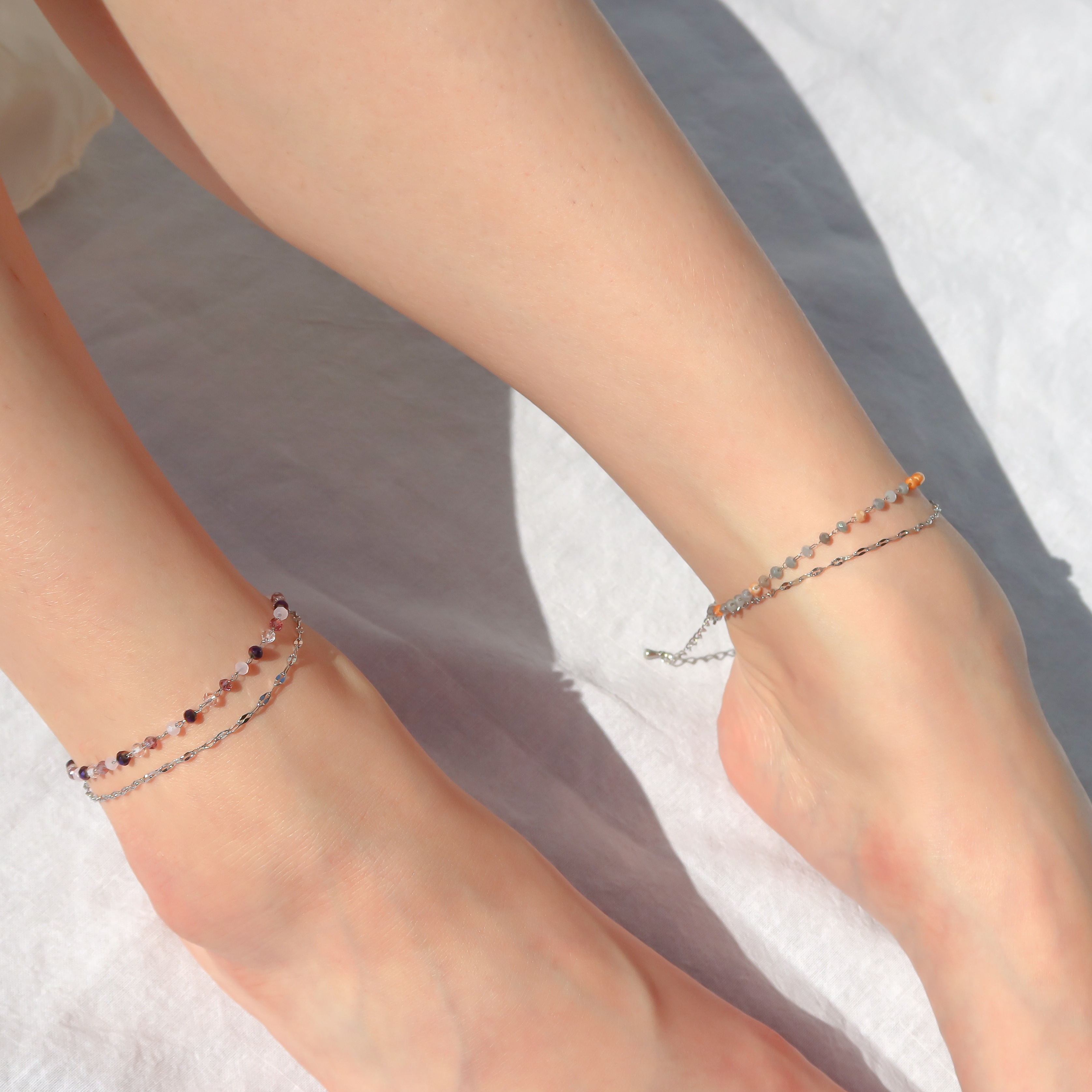 써지컬 팔찌 & 발찌 비즈 두줄 레이어드 | 아이디어스