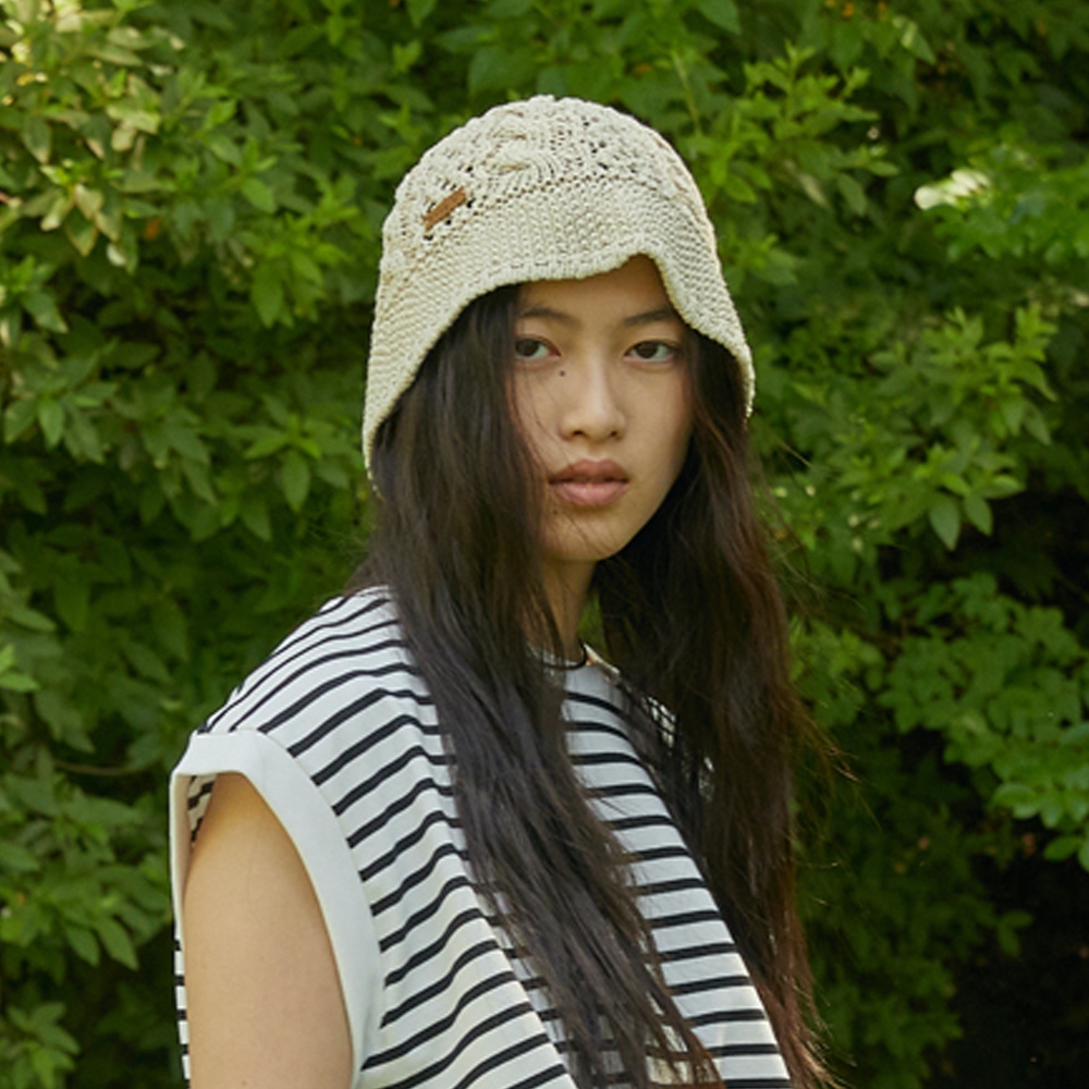 Crochet Summer Paper Knit Bucket Hat 2colors Idus Crochet summer paper knit bucket hat 2colors idus