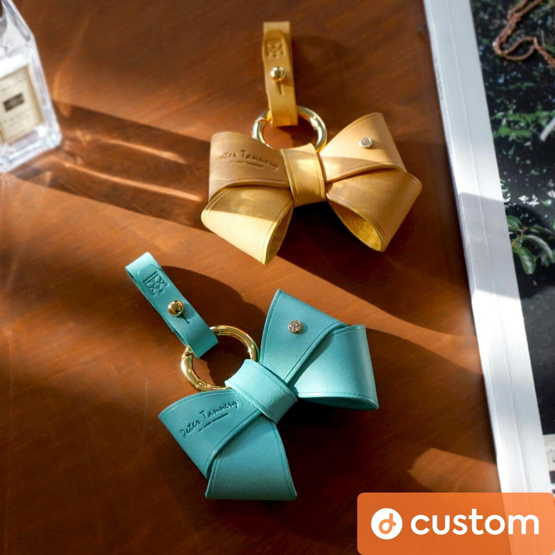 [Custom making] Pastel ribbon initial keyring key holder | idus