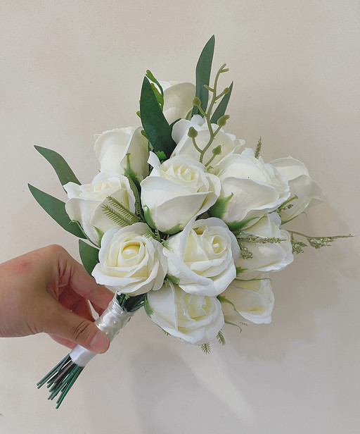 화이트 로즈 비누꽃 웨딩 부케(흰 장미 부케)🌷 | 아이디어스 화이트 로즈 비누꽃 웨딩 부케(흰 장미 부케)🌷