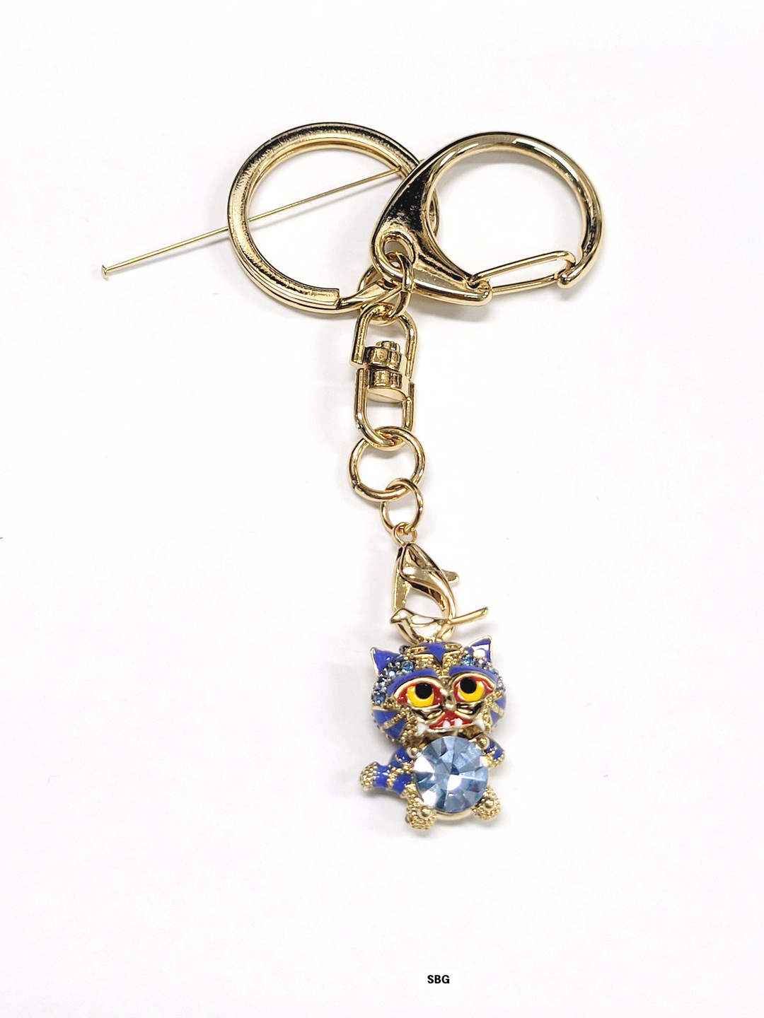 KOREA Magpie and Tiger SBG (Blue +Gold) Key-Ring Small | idus