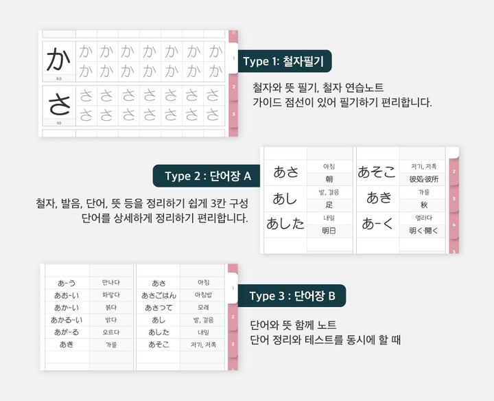 일본어 굿노트 단어장 한자 일본어 공부 노트 속지 | 아이디어스