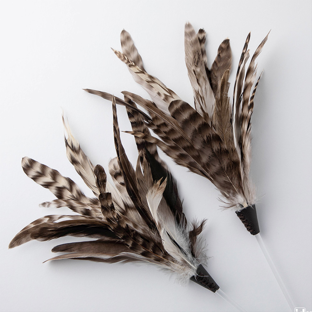 Leopard Hair Stick Natural Feather Cat Toys