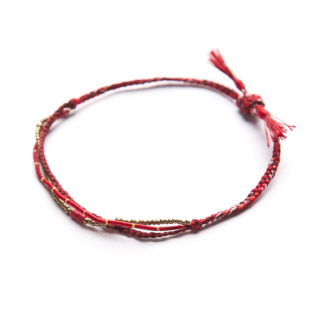 Harmony 1 Red / handmade thread wish bracelet