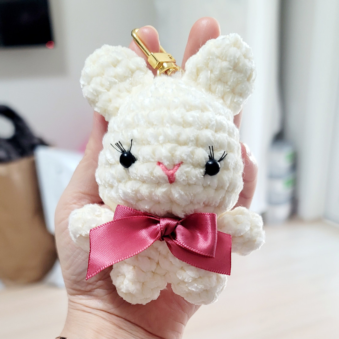 soft rabbit doll key ring