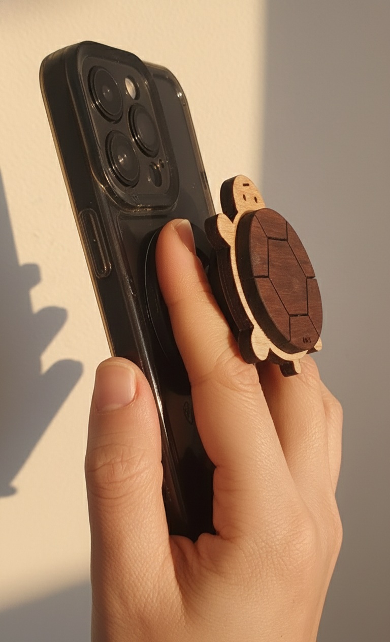 Rotating Turtle Wood MagSafe PopSocket | idus