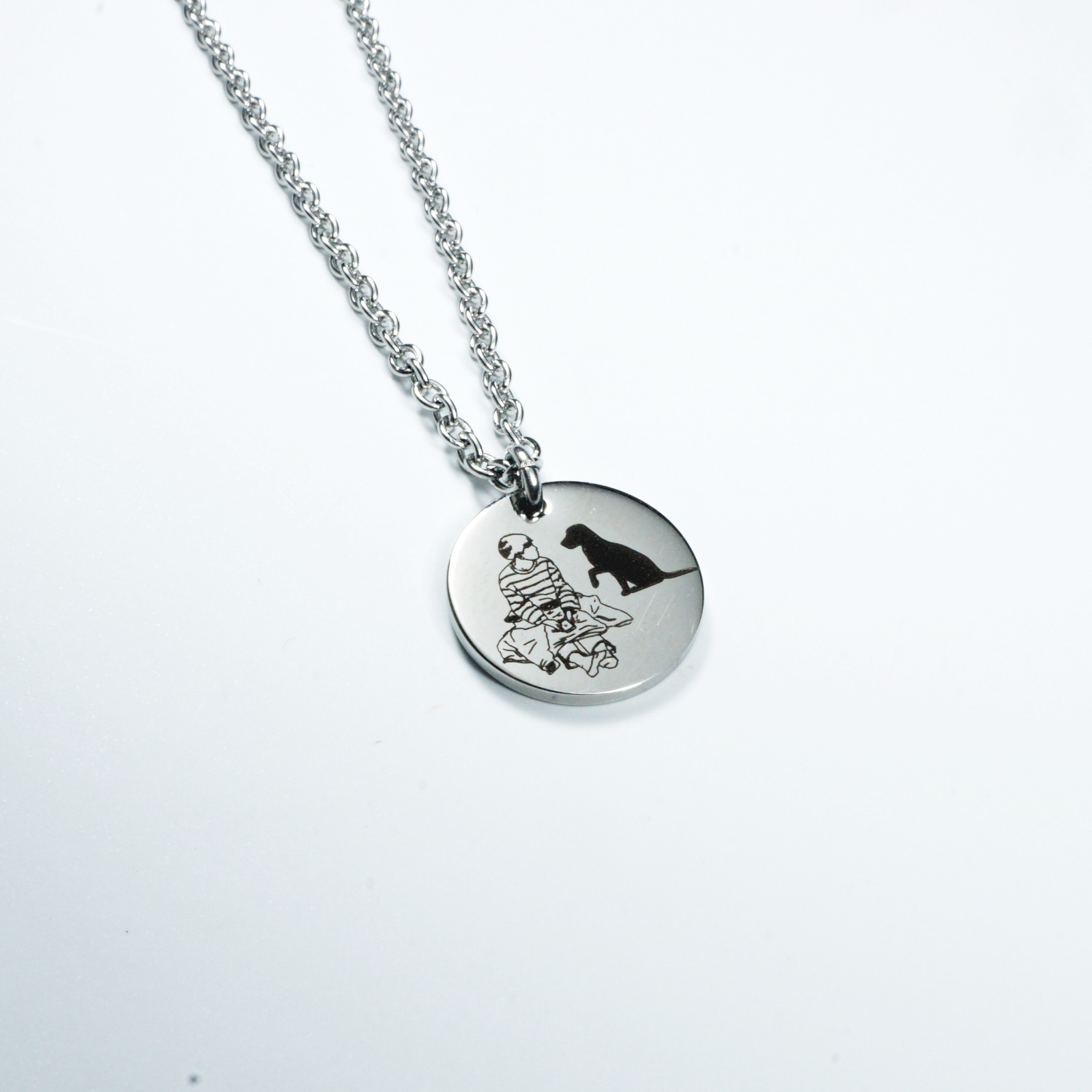 유기동물 후원] 15mm 드로잉 팬던트 코인 목걸이 | 아이디어스