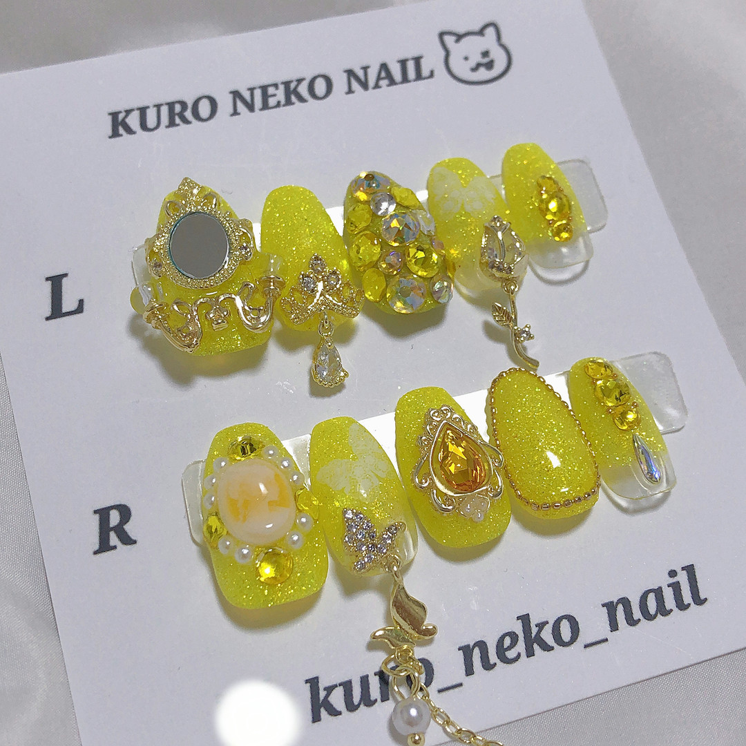 Princess nail yellow nail Beauty and the Beast nail bell nail