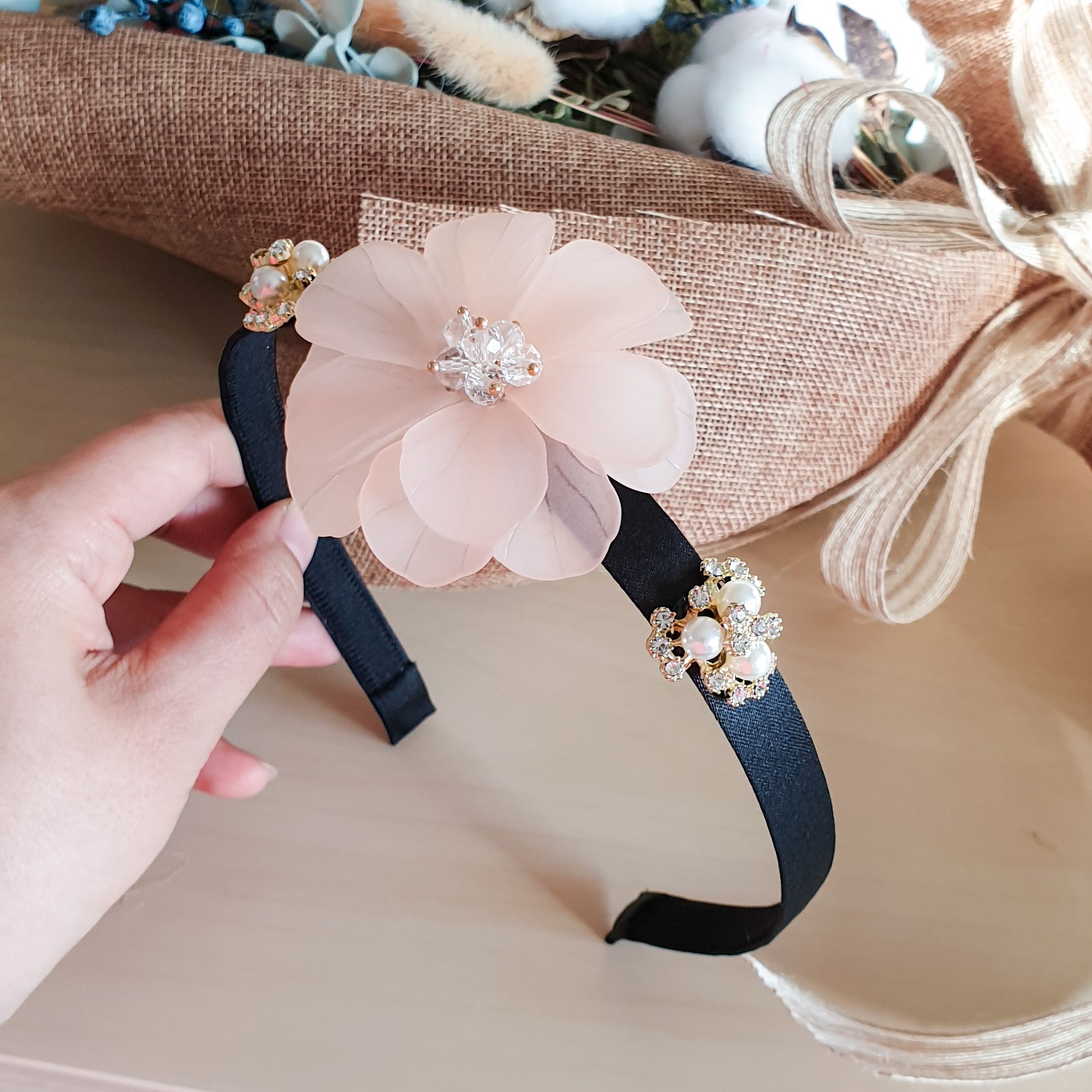 Handmade Korean Hanbok Hollyhock Headband