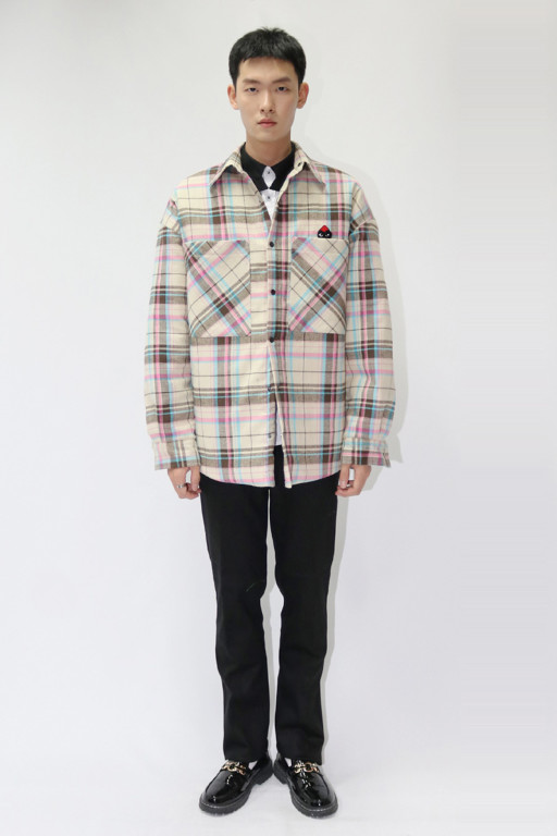 Checkered quilted outer shirt | 아이디어스