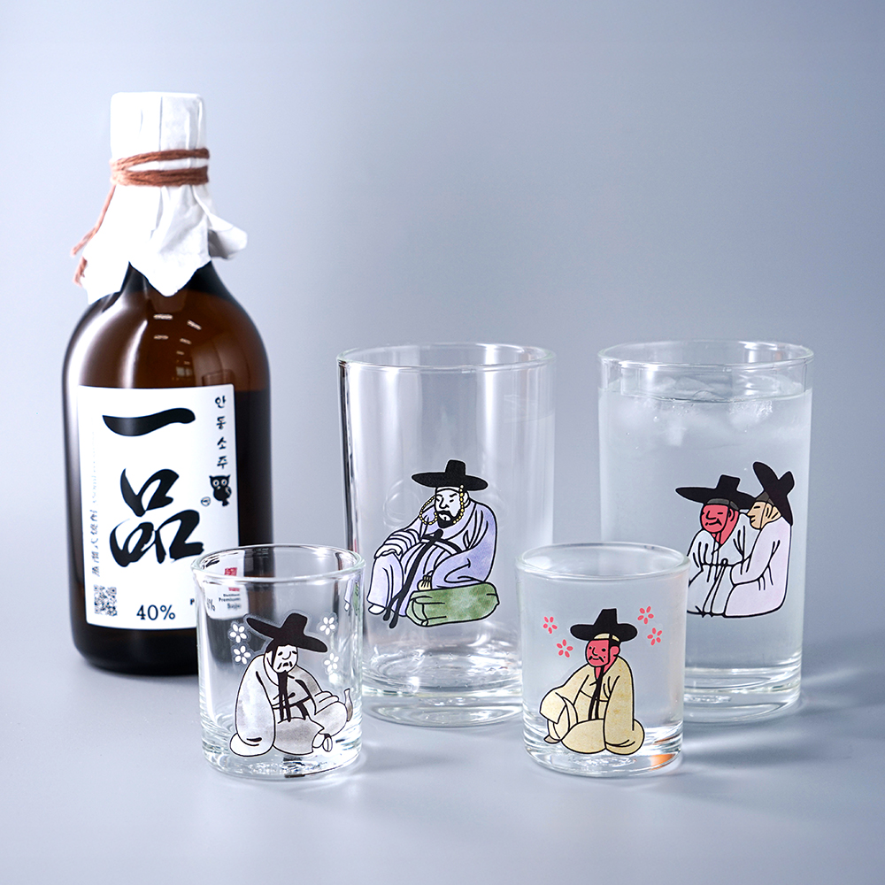 Kim Hong-do Color-Changing Soju Glass & Beer Glass 4p Gift Set