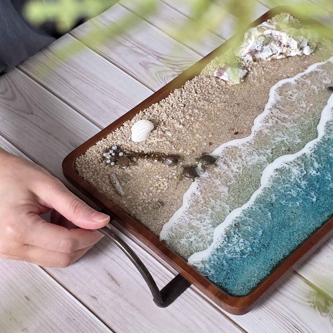 Ocean Handle Ocean Handle Tray with Sea Turtle Story | idus
