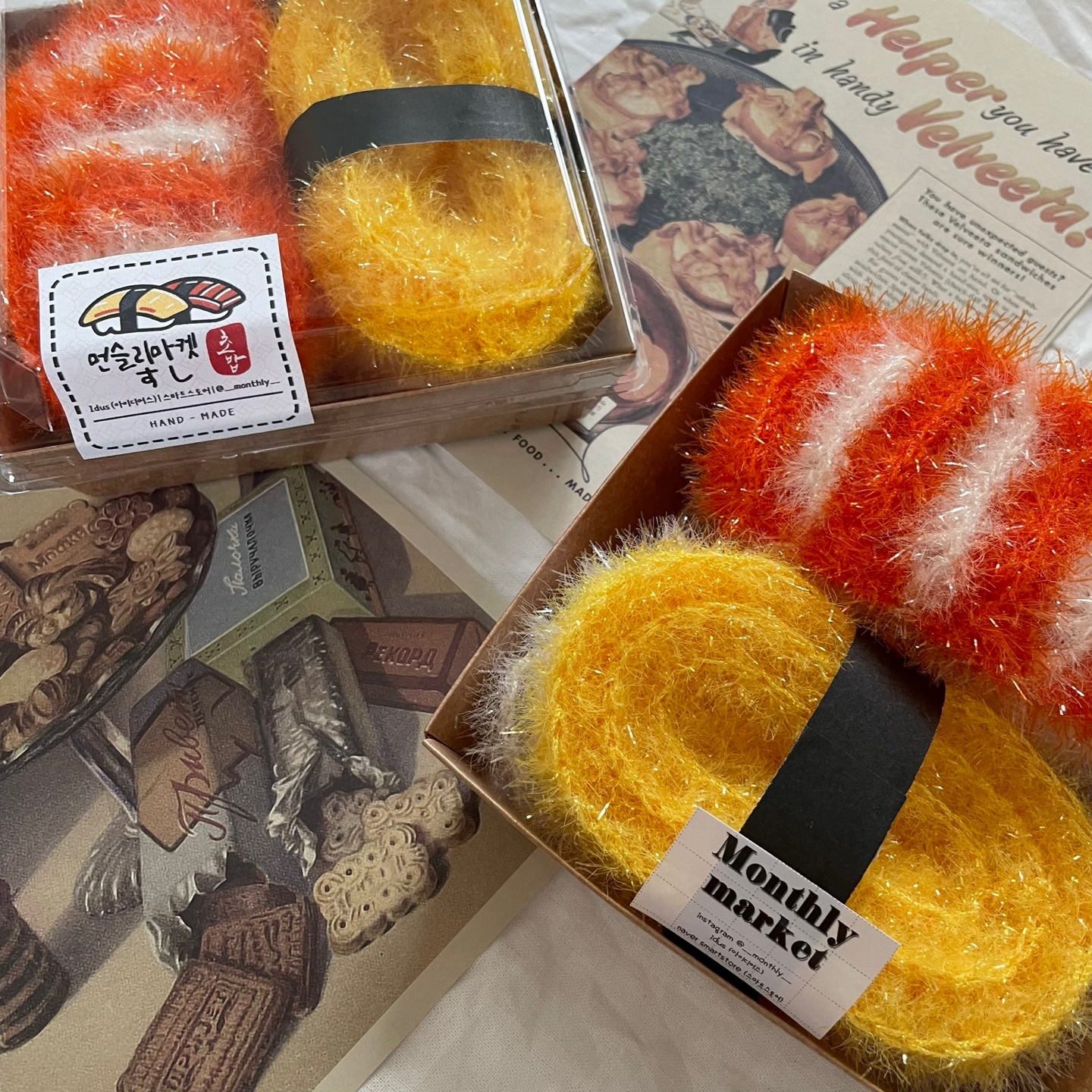 세트할인] 계란 초밥 연어 초밥 스시 수세미🍣❤️ | 아이디어스