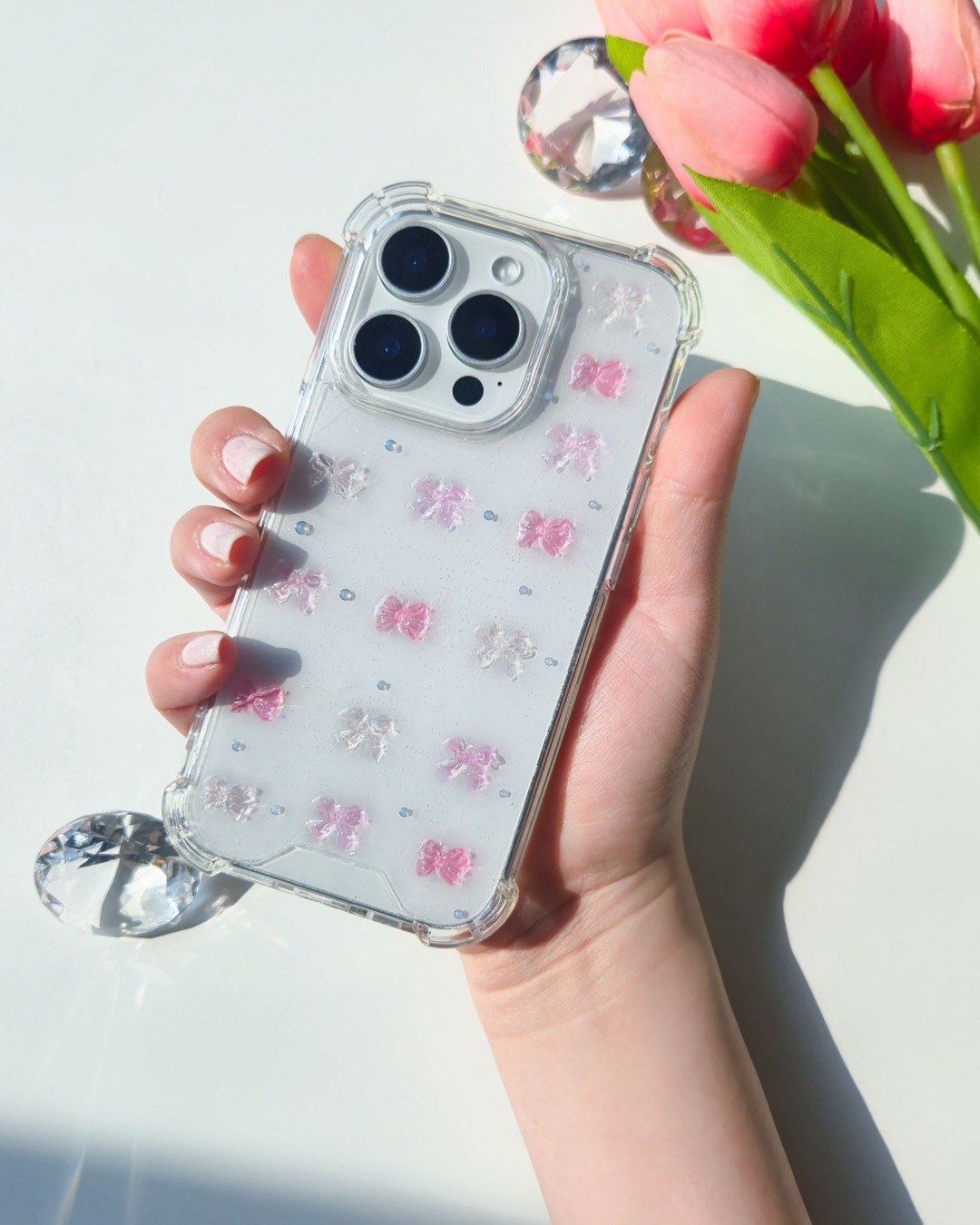 Pink Ribbon mix Resin I-phone Galaxy phone case | idus