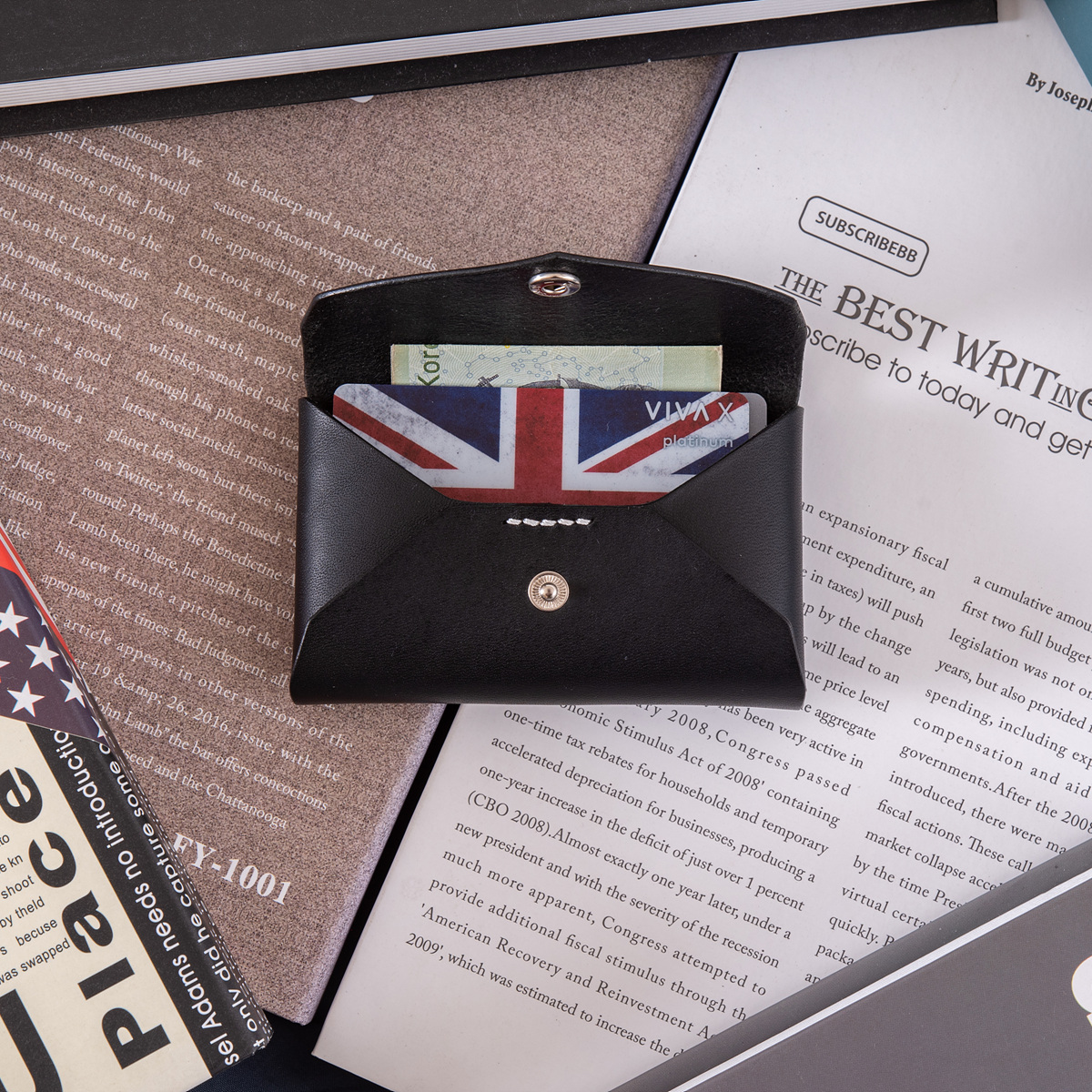 무료각인] 피에솔레 클래식 카드 명함지갑 블랙 | 아이디어스