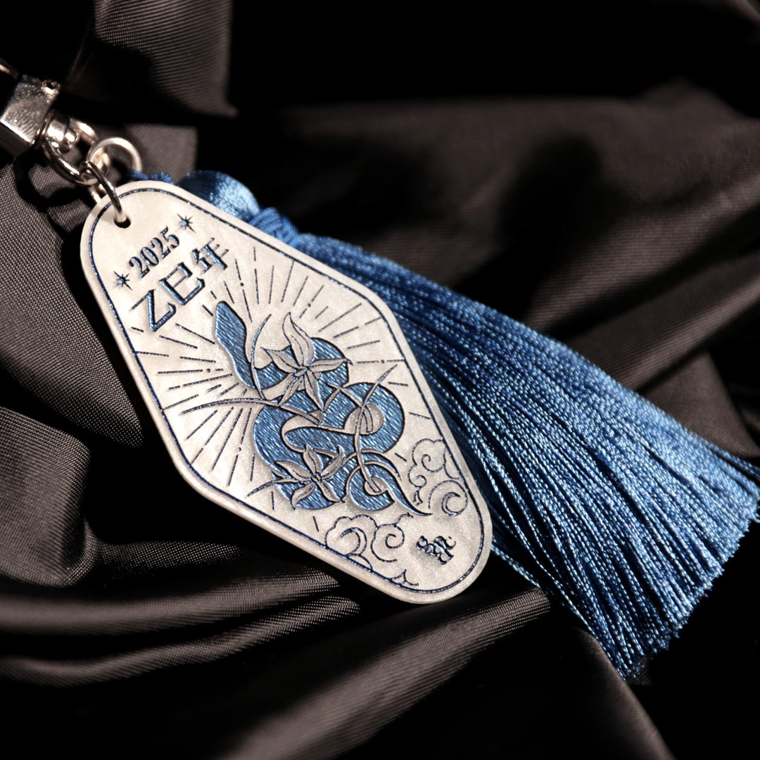 2025 Blue Snake Good Luck Keyring with Traditional Knot Tassel | idus