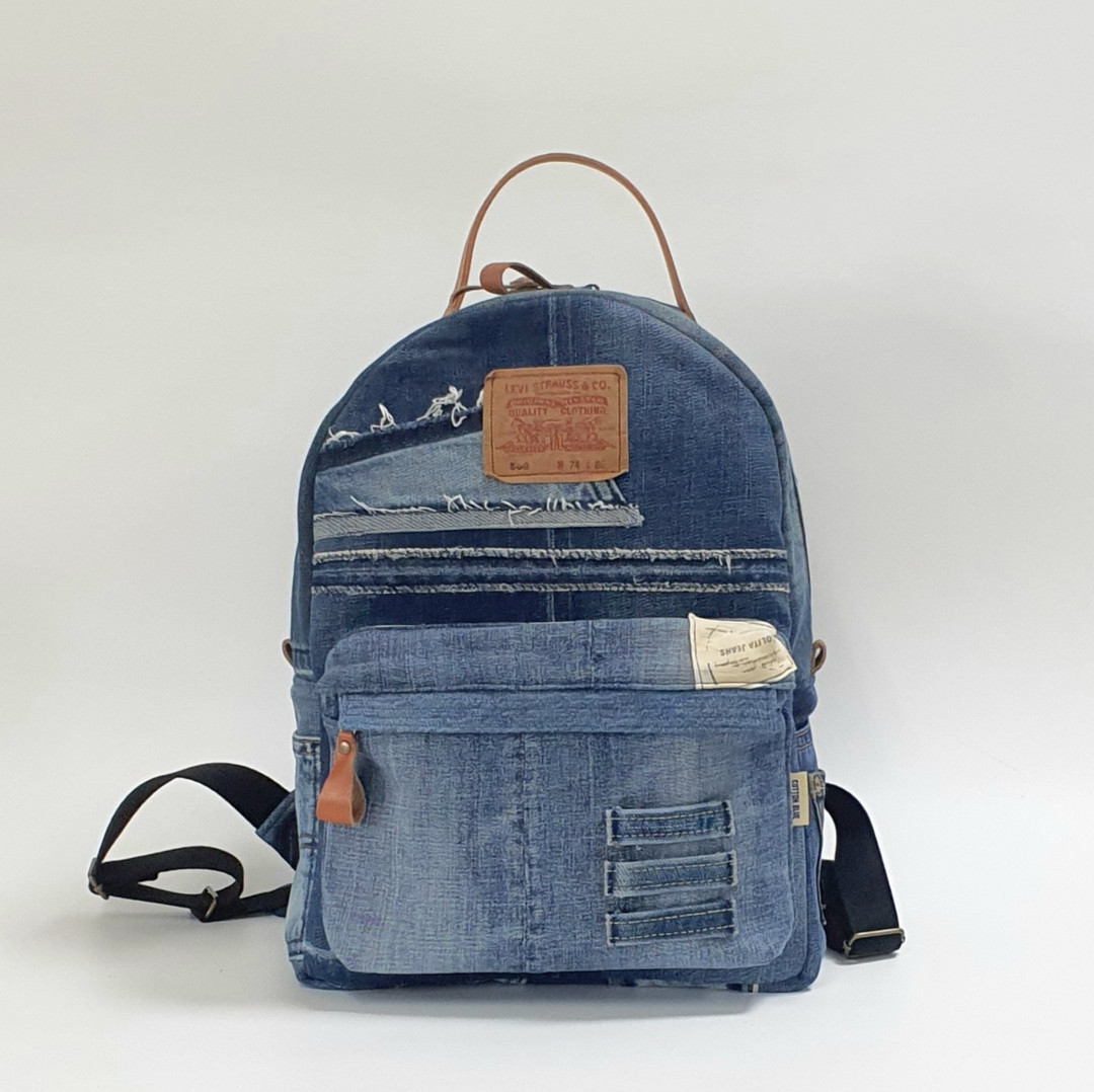 Upcycled denim backpack A03 | idus