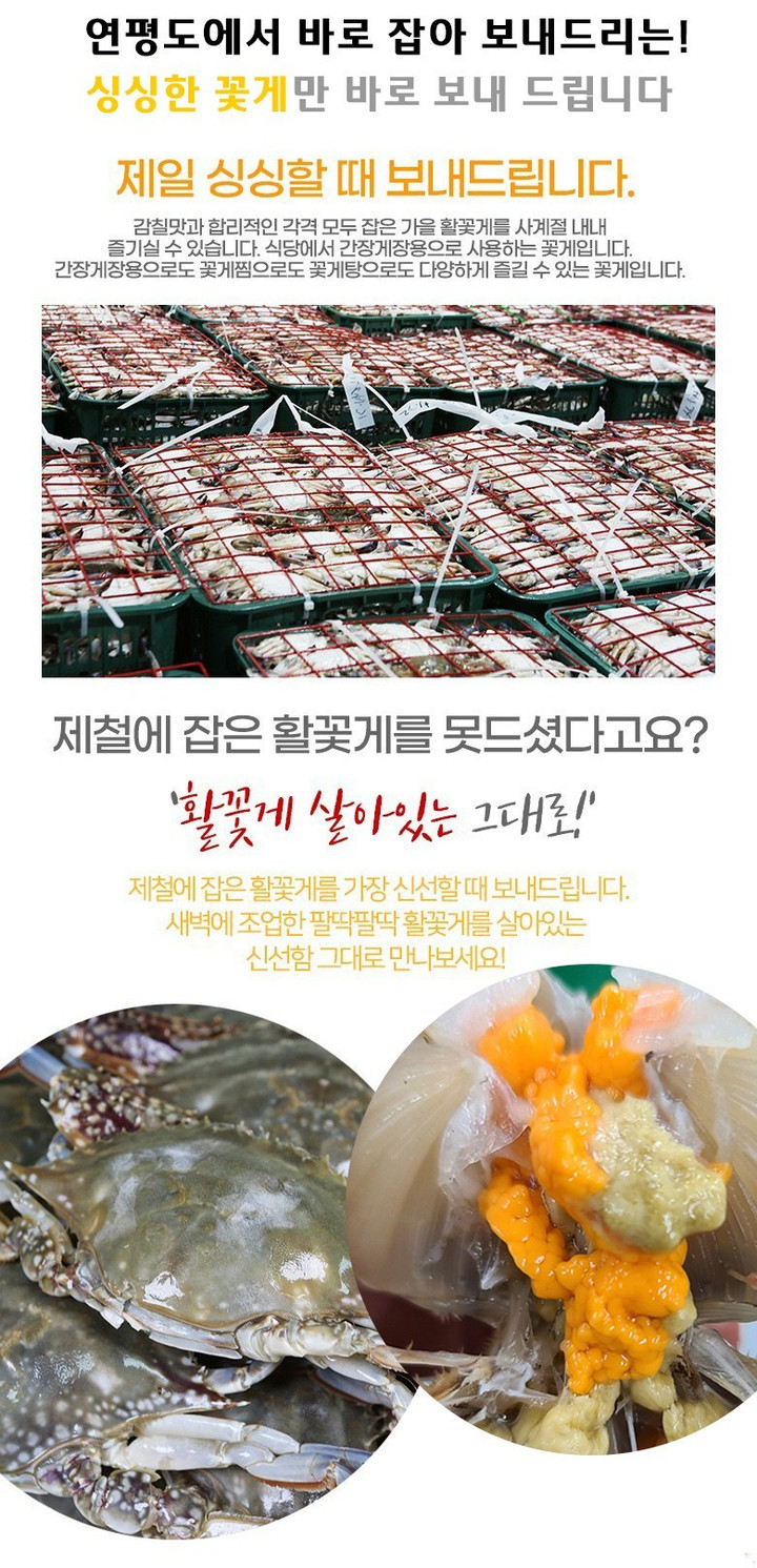 산지직송 연평도 제철 봄 활 암꽃게 숫꽃게 3Kg | 아이디어스