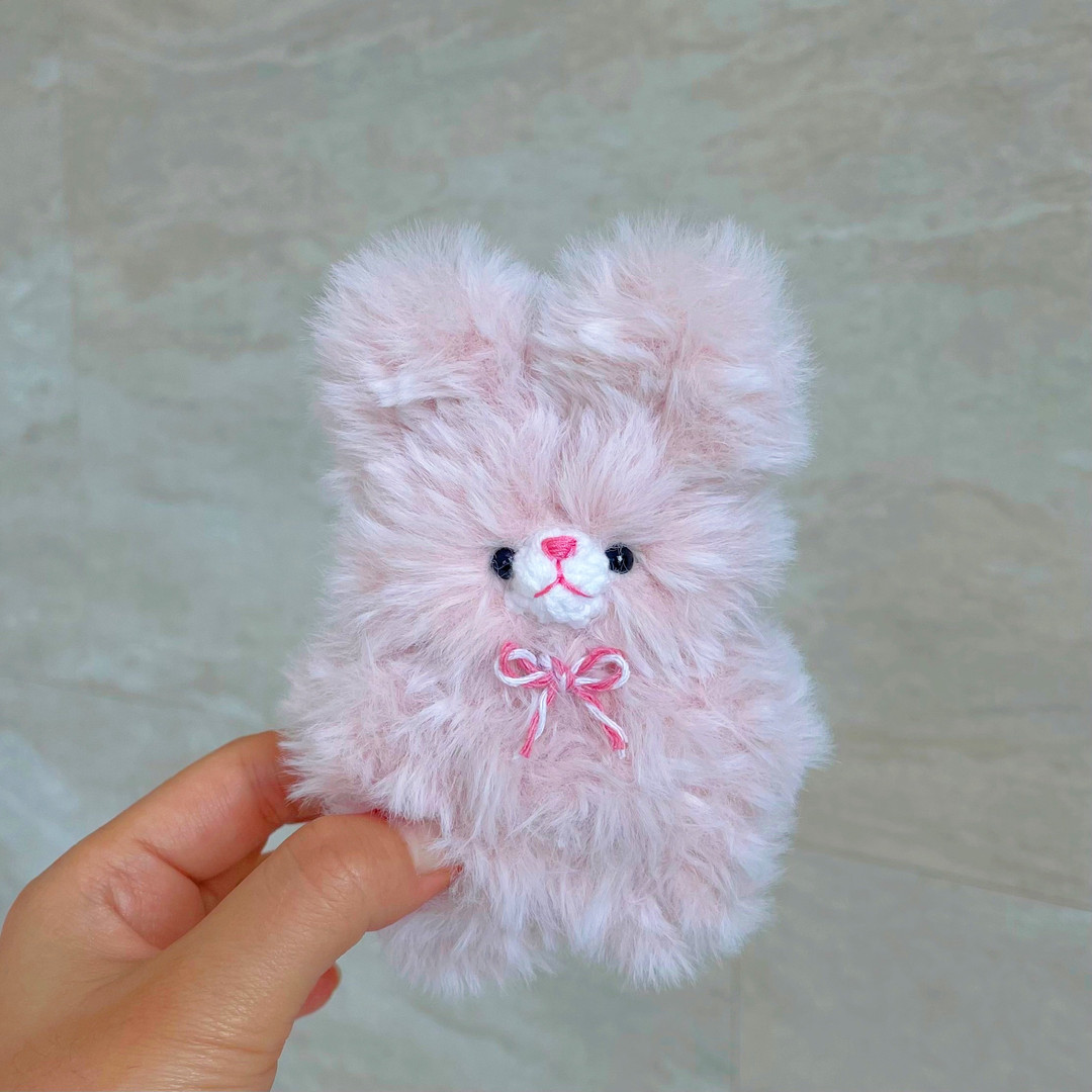 Pink Bunnies rabbit key ring