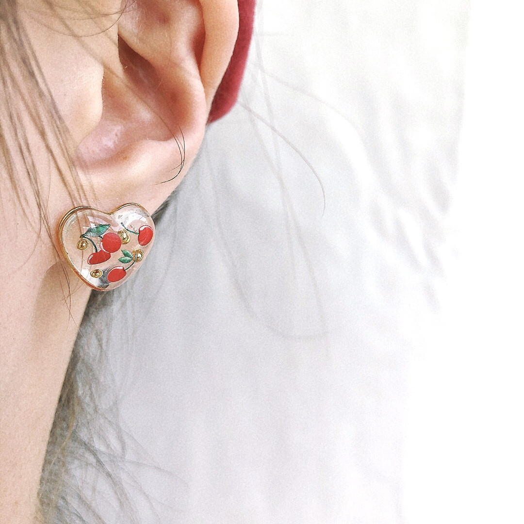 Cherry deals heart earrings