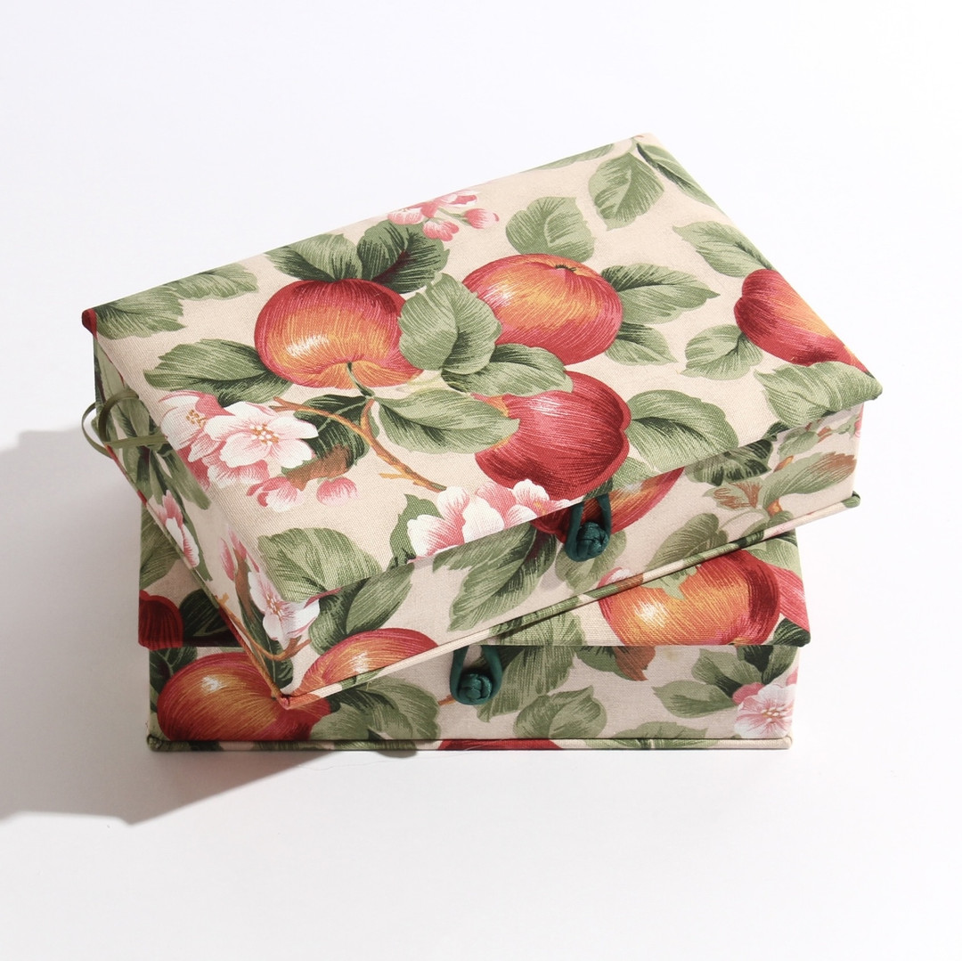 Apple tree Oxford fabric covered box for jewelry, gloves