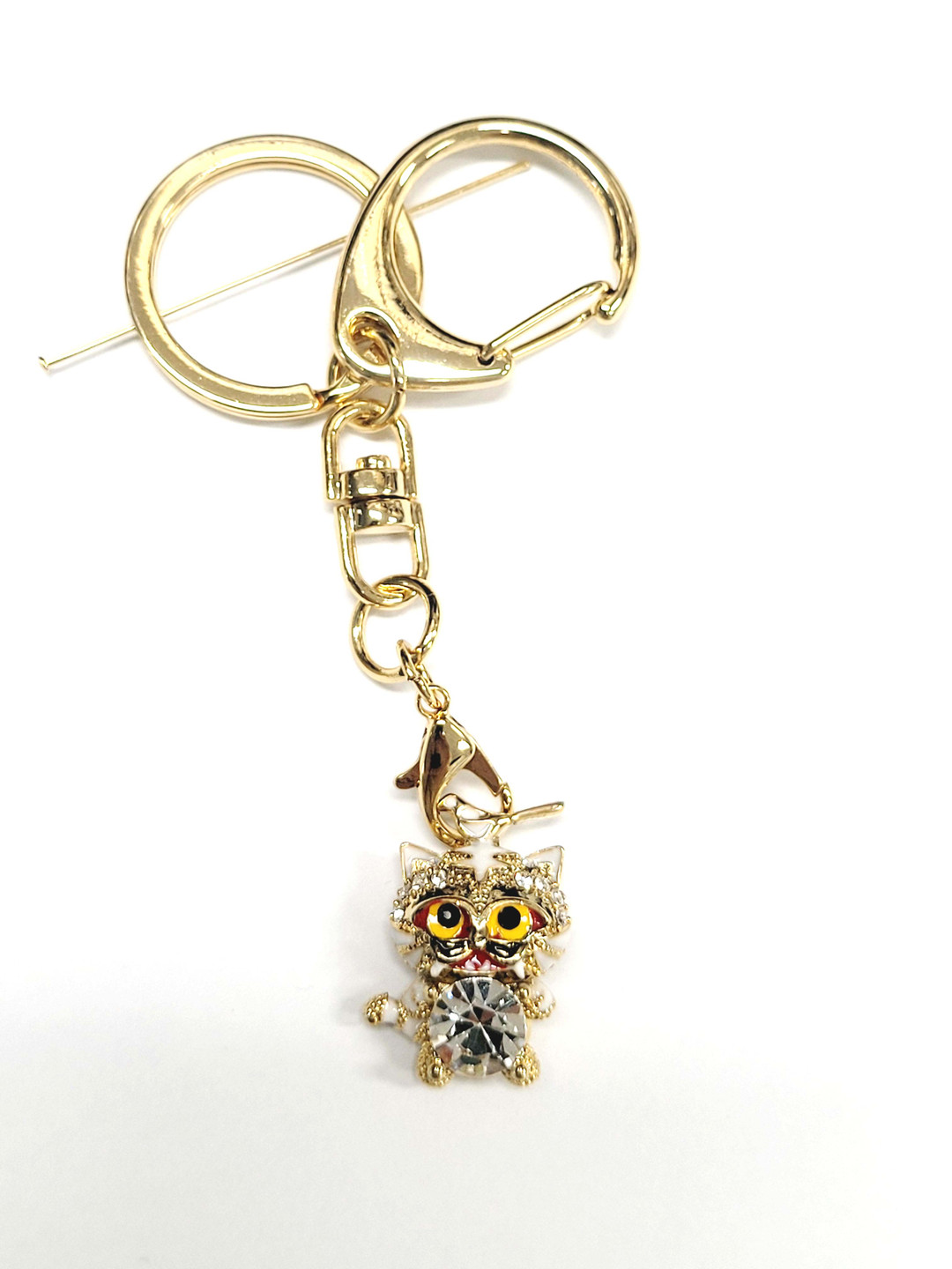 KOREA Magpie and Tiger SWG (white +Gold) Key-Ring Small | idus