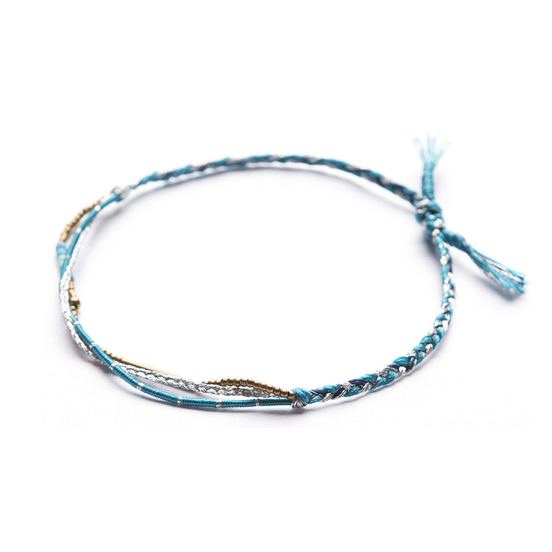 Harmony 1 Sky Blue / handmade thread wish bracelet