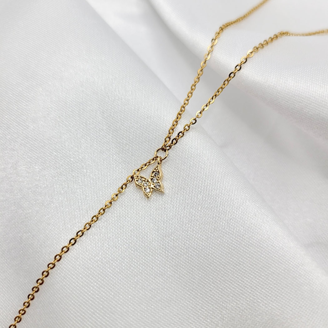 나비 Y드롭 롱목걸이 | 아이디어스