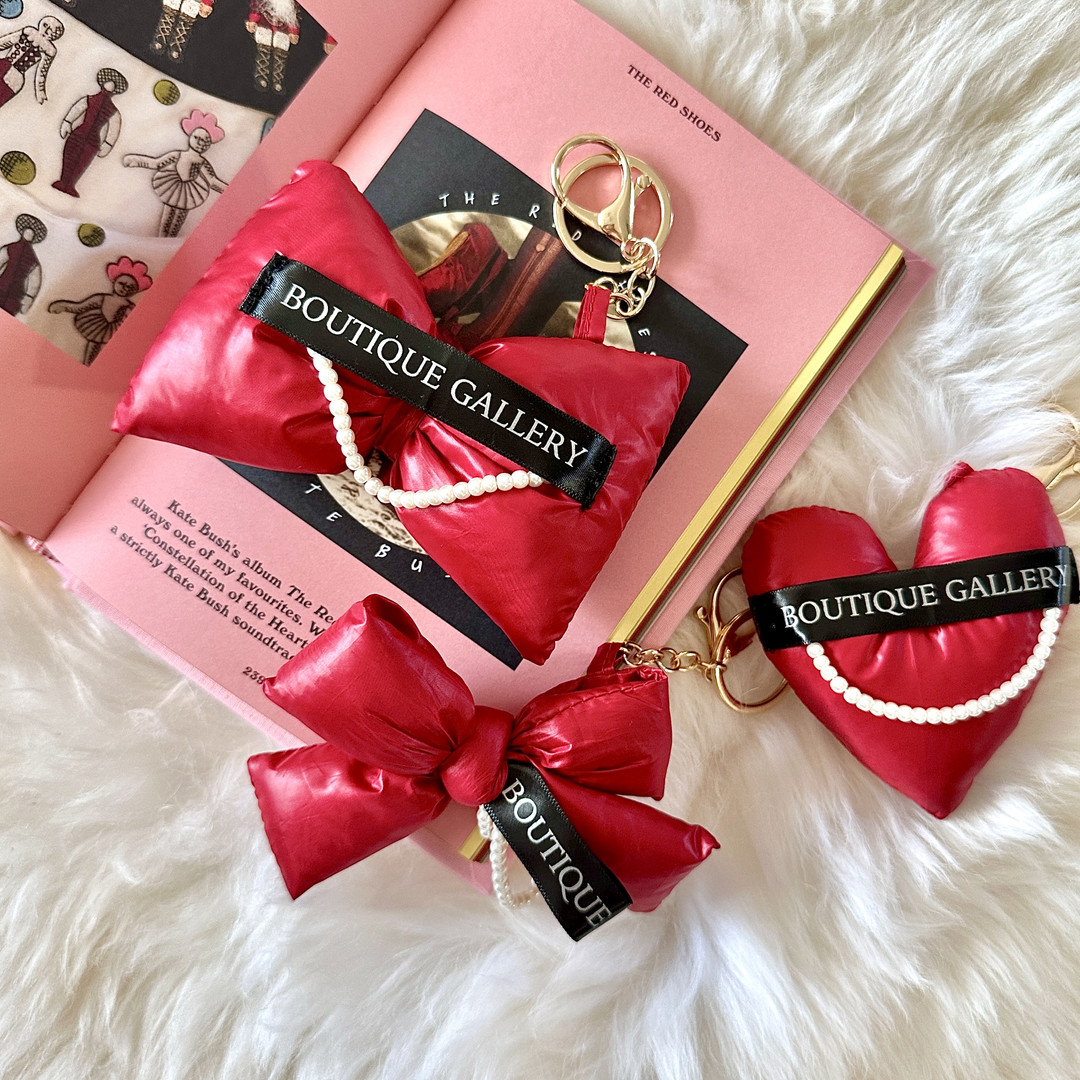 Plump Heart shaped Ribbon Bag Accessory Decorated With Pearls Select A Red plump-heart-shaped-ribbon-bag-accessory-decorated-with-pearls-select-a-red