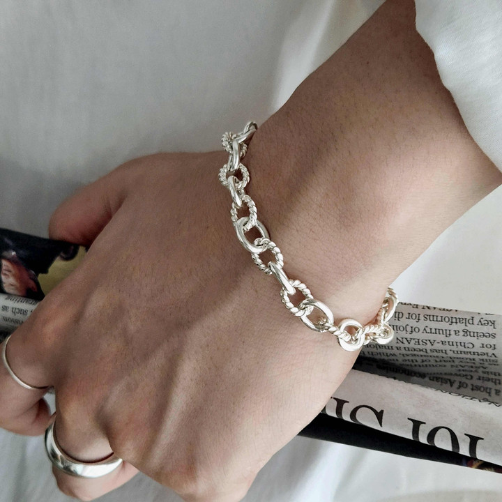 silver925 일립스 볼드체인 은팔찌 | 아이디어스