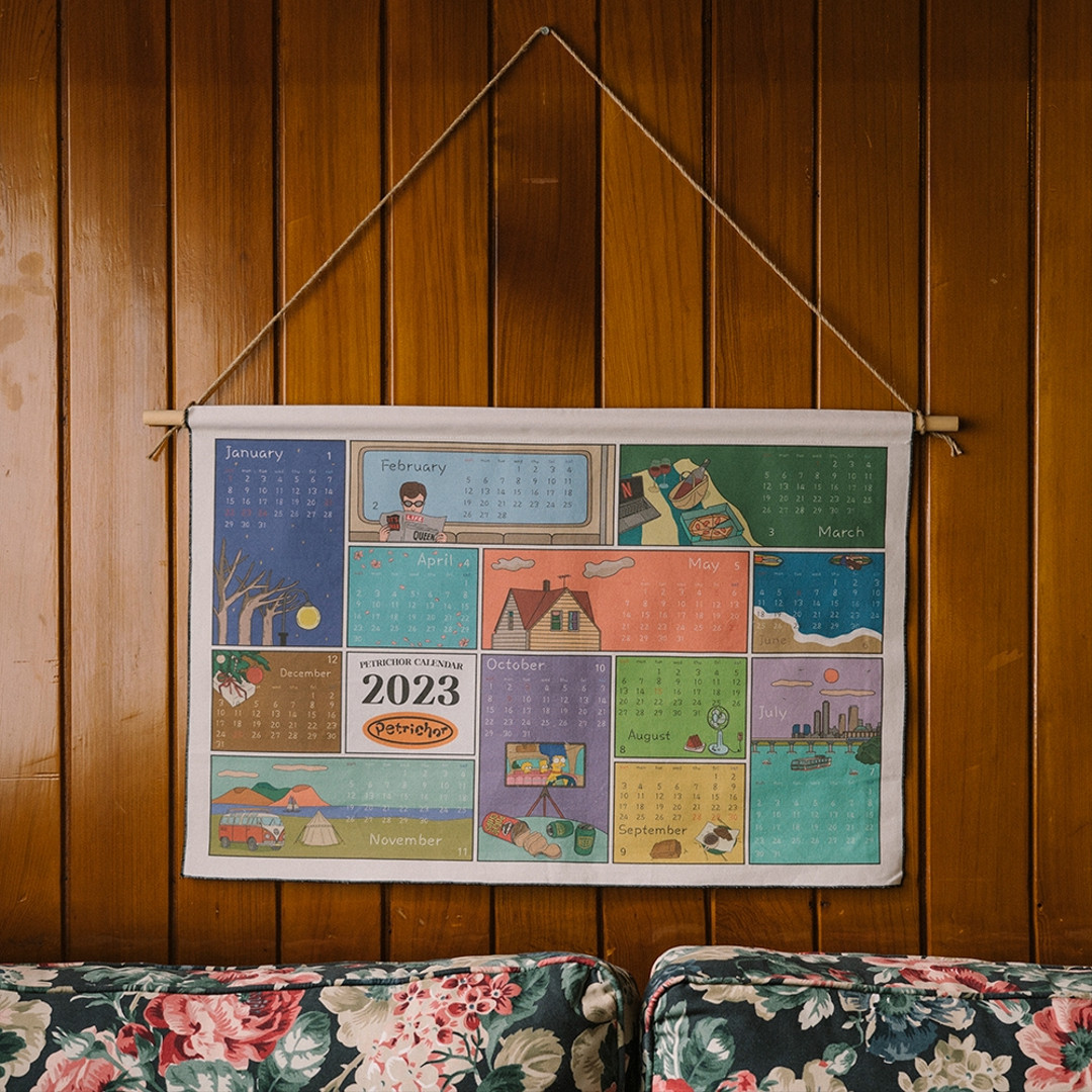 2023 Petrichor Illustration Fabric Wall Hanging Calendar