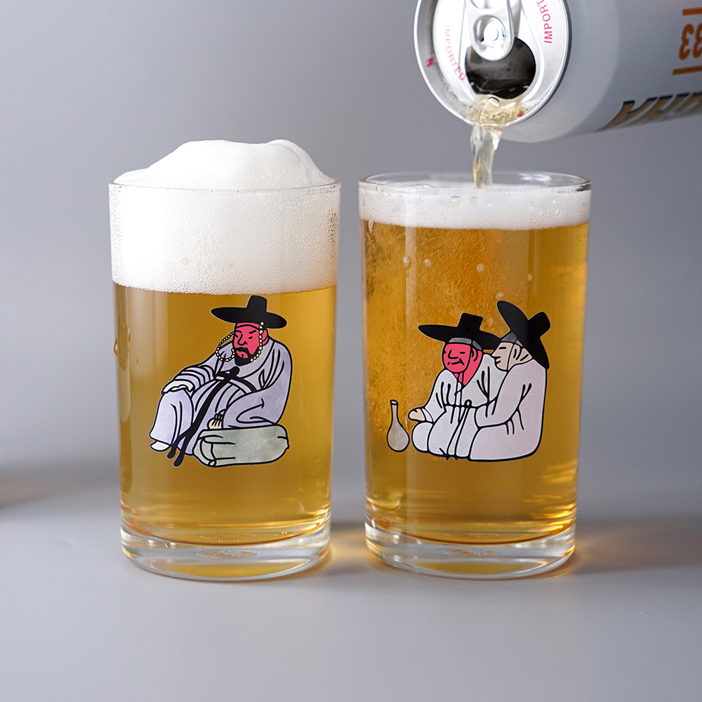 Kim Hong-do Color-Changing Soju Glass & Beer Glass 4p Gift Set