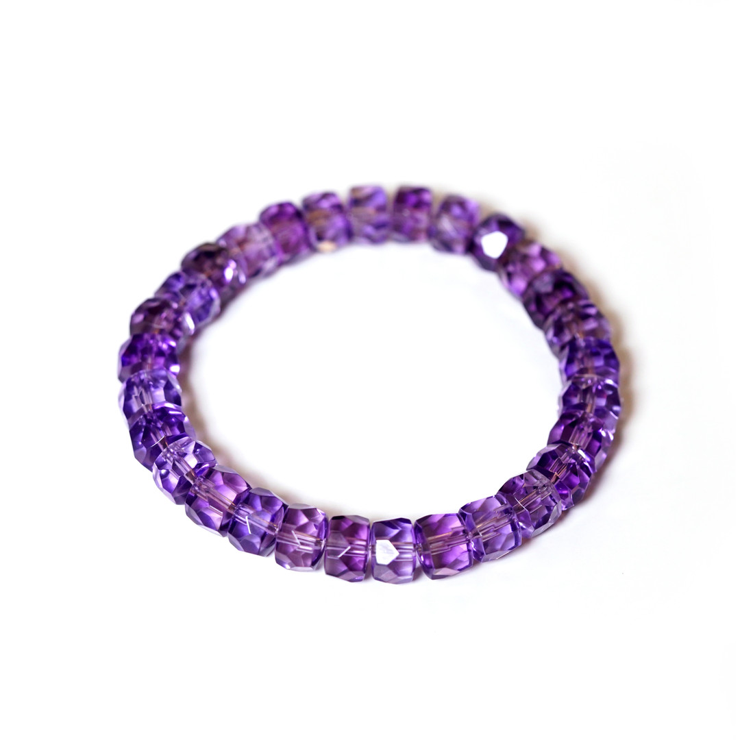 (Healing, Peace) Amethyst 3A 8mm Rondelle gemstone bracelet