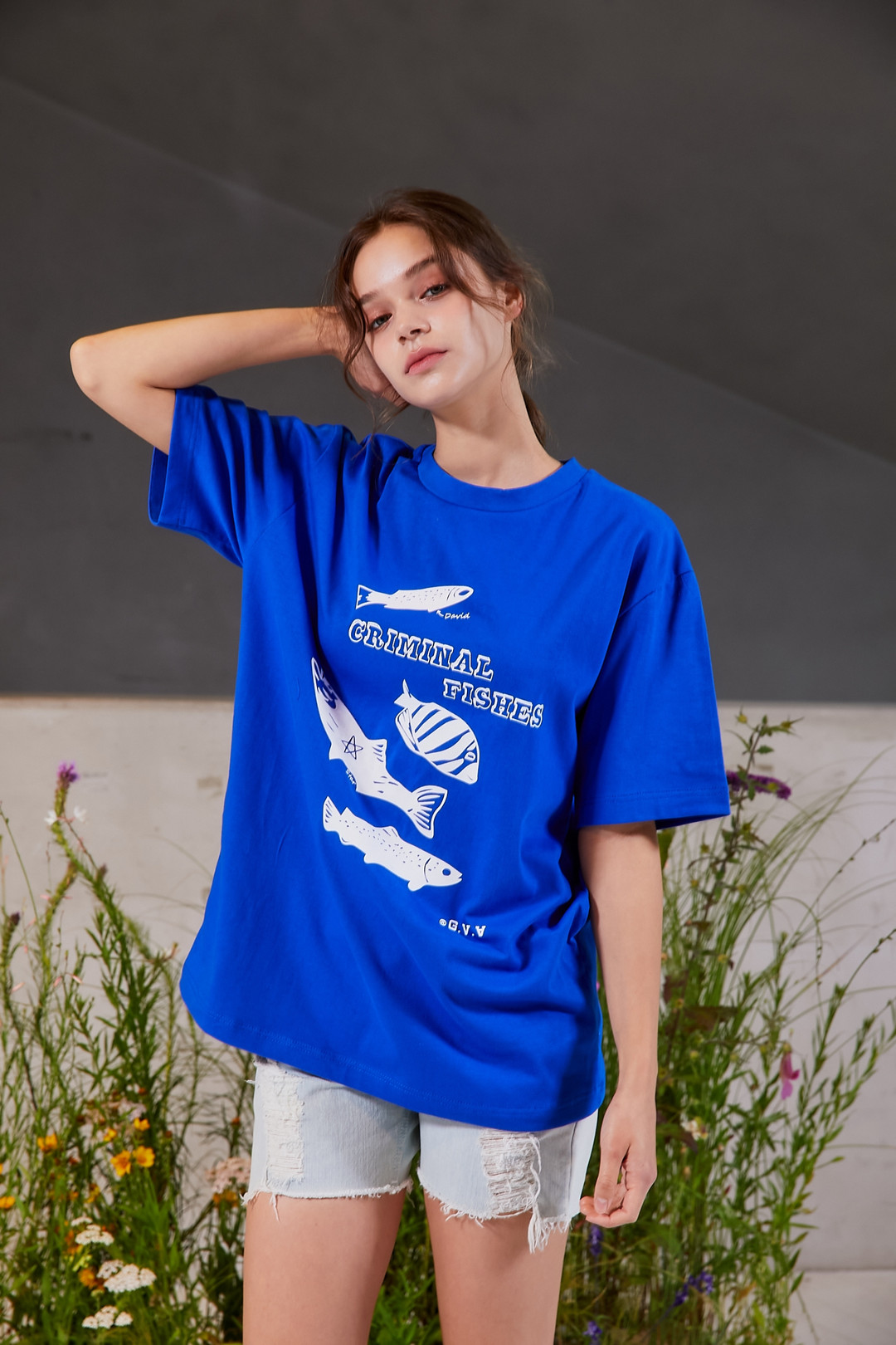 [GreyViLLain] Criminal Fish Tee_Blue | idus