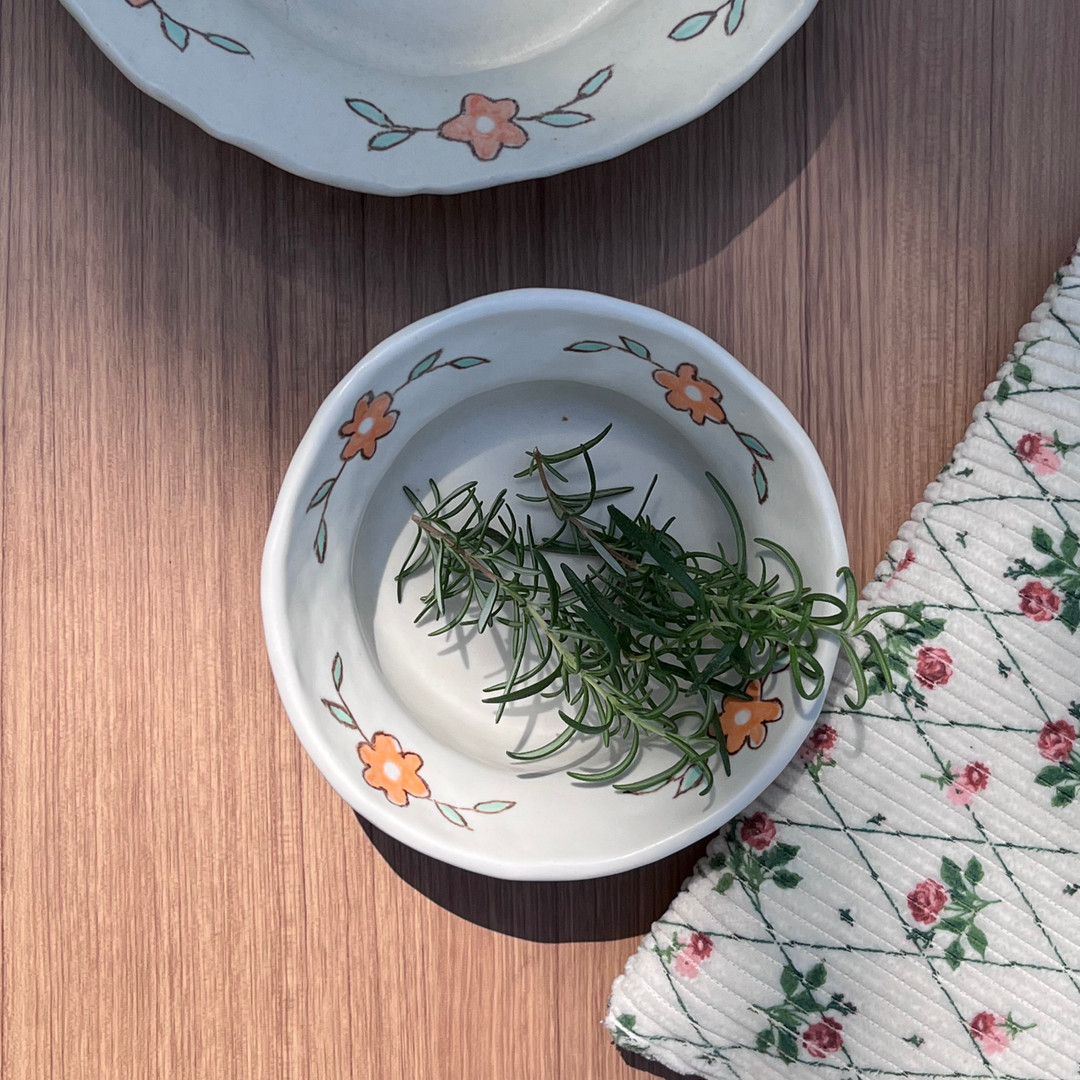 Orange Flower Bowl | idus