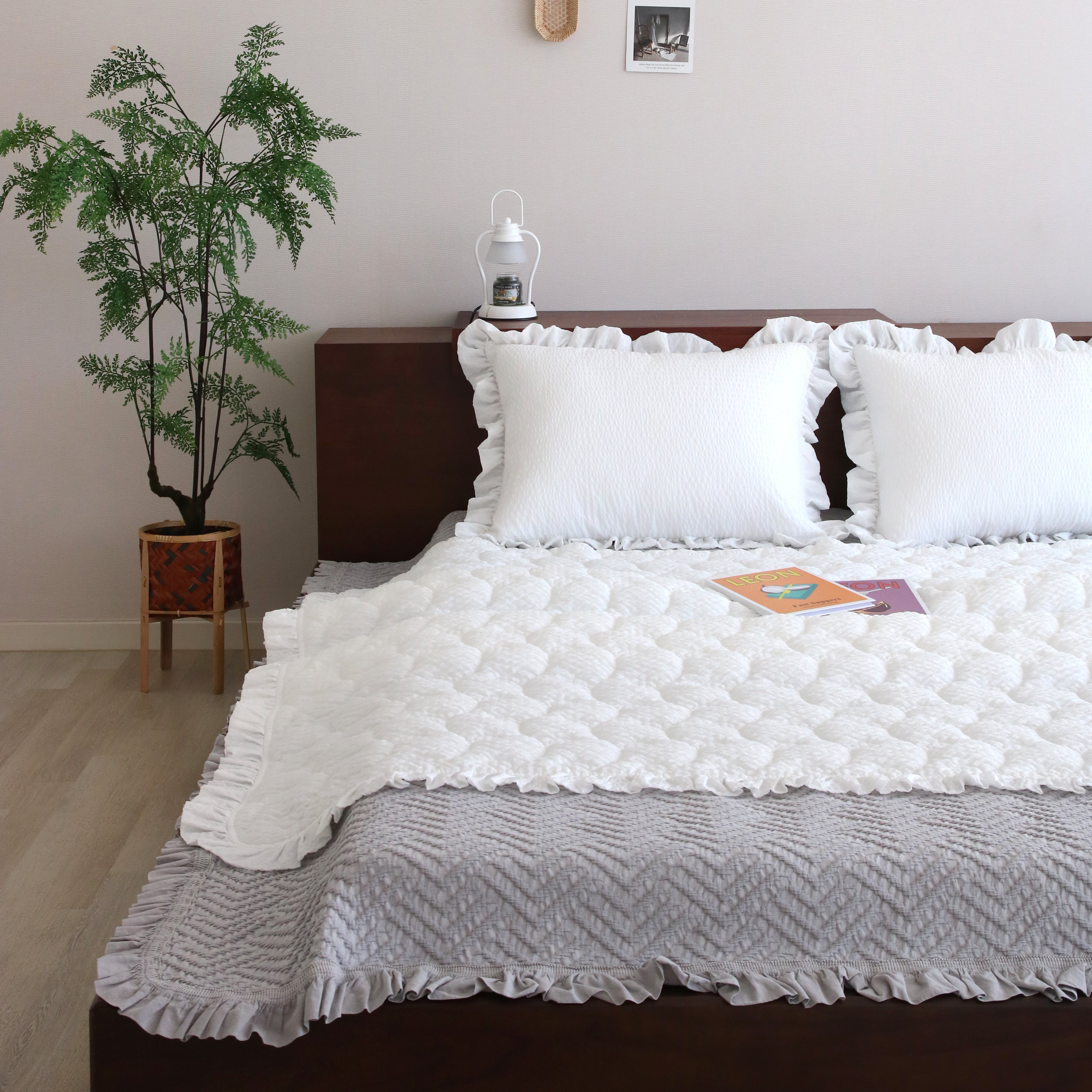 블랙라벨] 샤카 리플지 프릴 침구 (이불/베개 커버) | 아이디어스