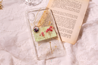 ヴィンテージローズペンダントスマホケース ver.2 - スマホケース・カバー - アクリル 透明