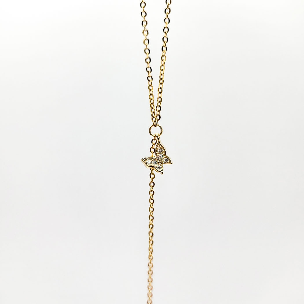 나비 Y드롭 롱목걸이 | 아이디어스