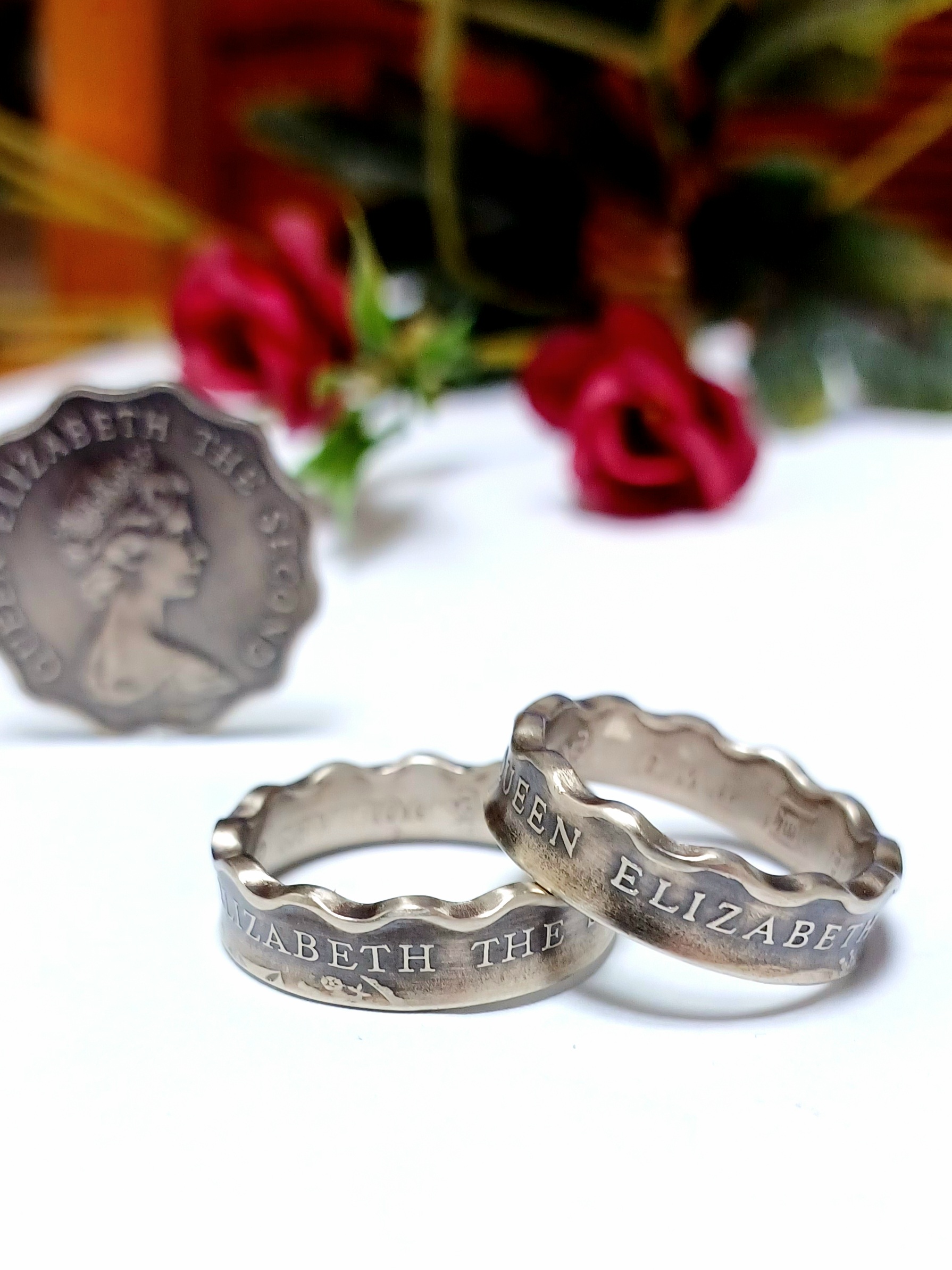 홍콩 물결모양 엘리자베스 행운의 동전반지 은반지 | 아이디어스