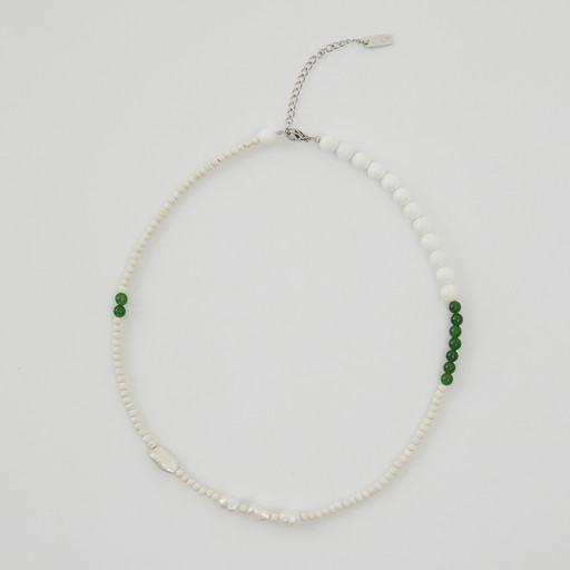 CREAM PEARL MIX BEADS NECKLACE 아이디어스