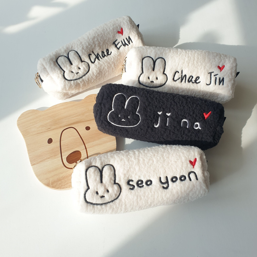 name embroidery pencil case sole ♡ rabbit