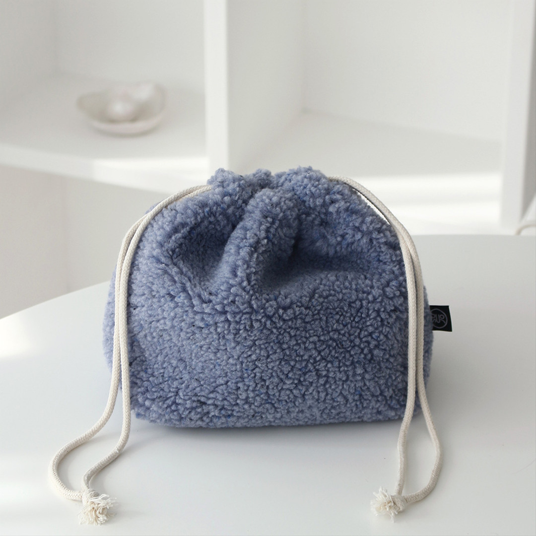 Fleece String Pouch_Blue | idus