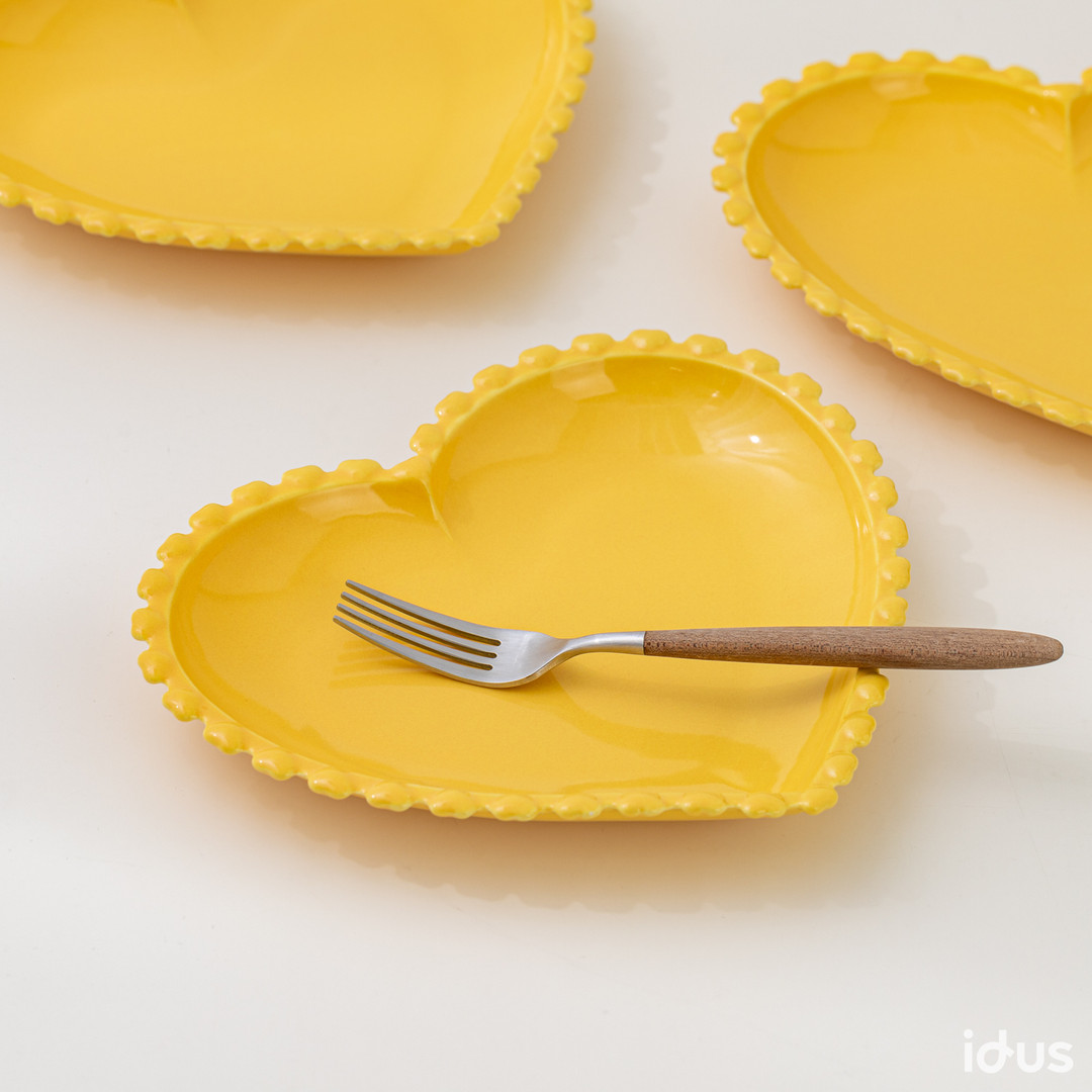 Dot Heart Plate(Yellow) | idus