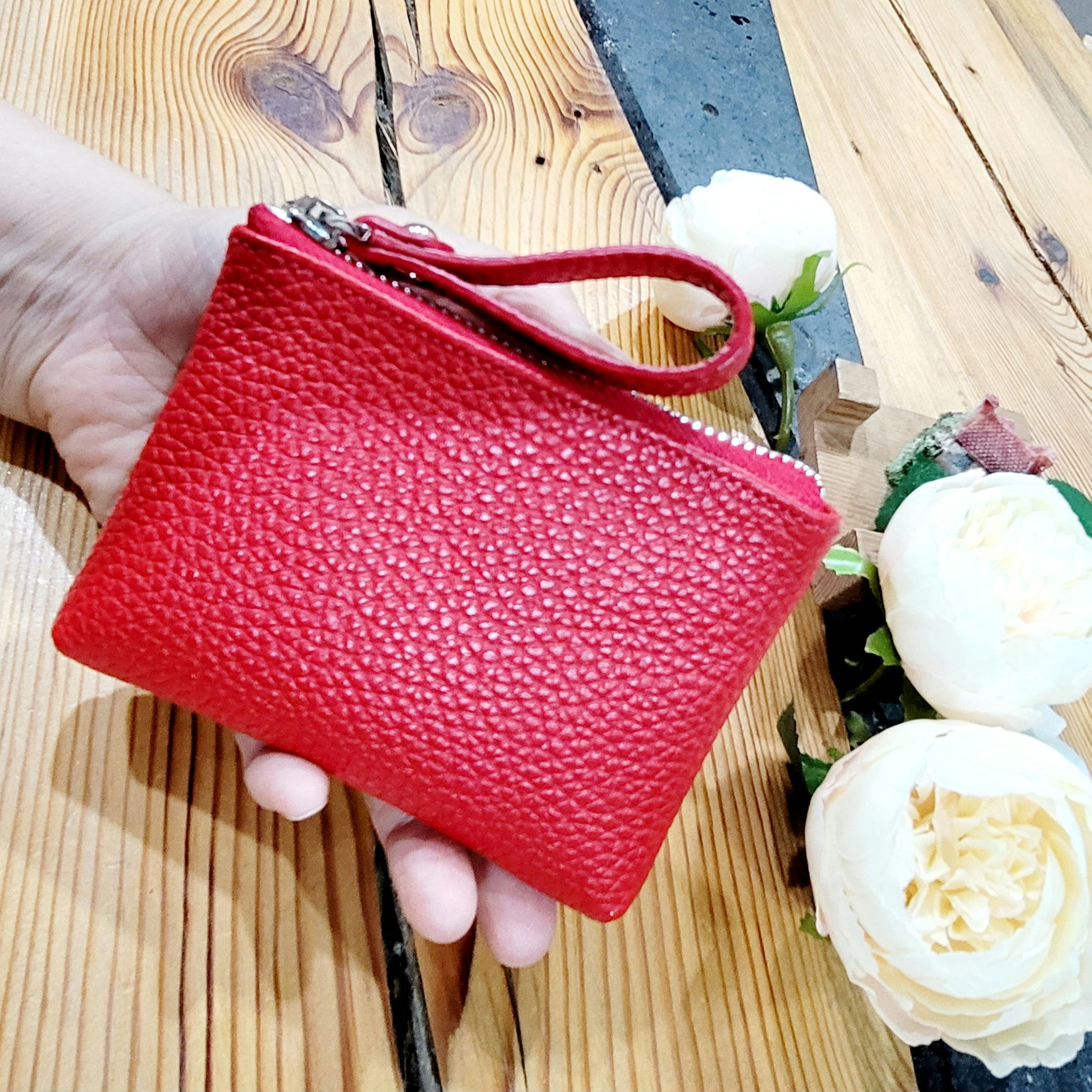 설날선물 미니손지갑 소가죽 카드지폐동전지갑 파우치지갑 | 아이디어스