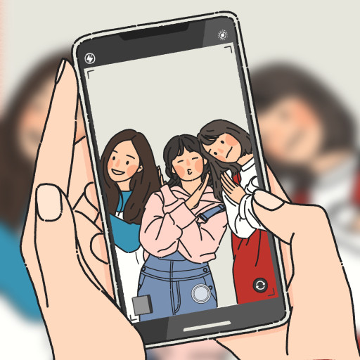 커플 우정 감성 일러스트 드로잉